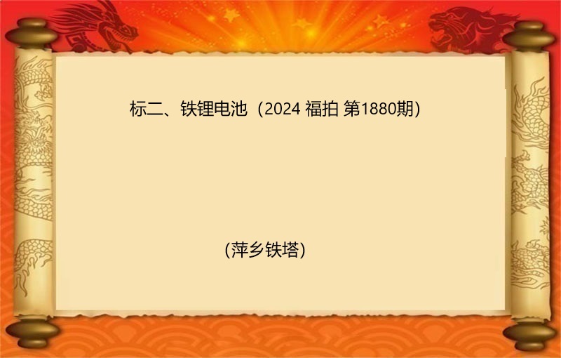 标二、铁锂电池（按吨拍卖）（2024 福拍 第1880期）