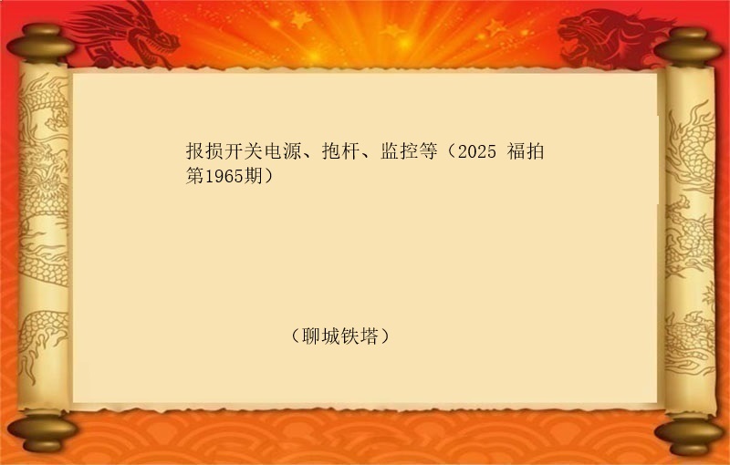 报损开关电源、抱杆、监控等（2025 福拍 第1965）