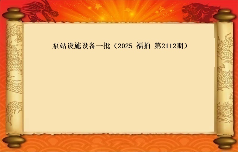 泵站设施设备一批（2025 福拍 第2112期）
