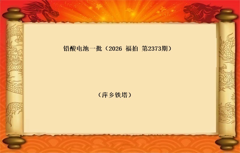 铅酸电池一批（按吨拍卖）（2026 福拍 第2373期）