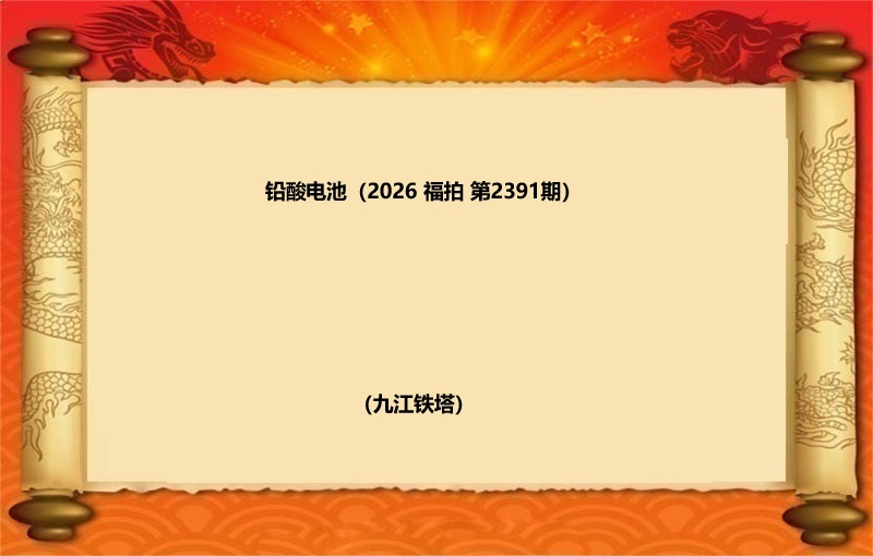 铅酸电池（按吨拍卖）（2026 福拍 第2391期）